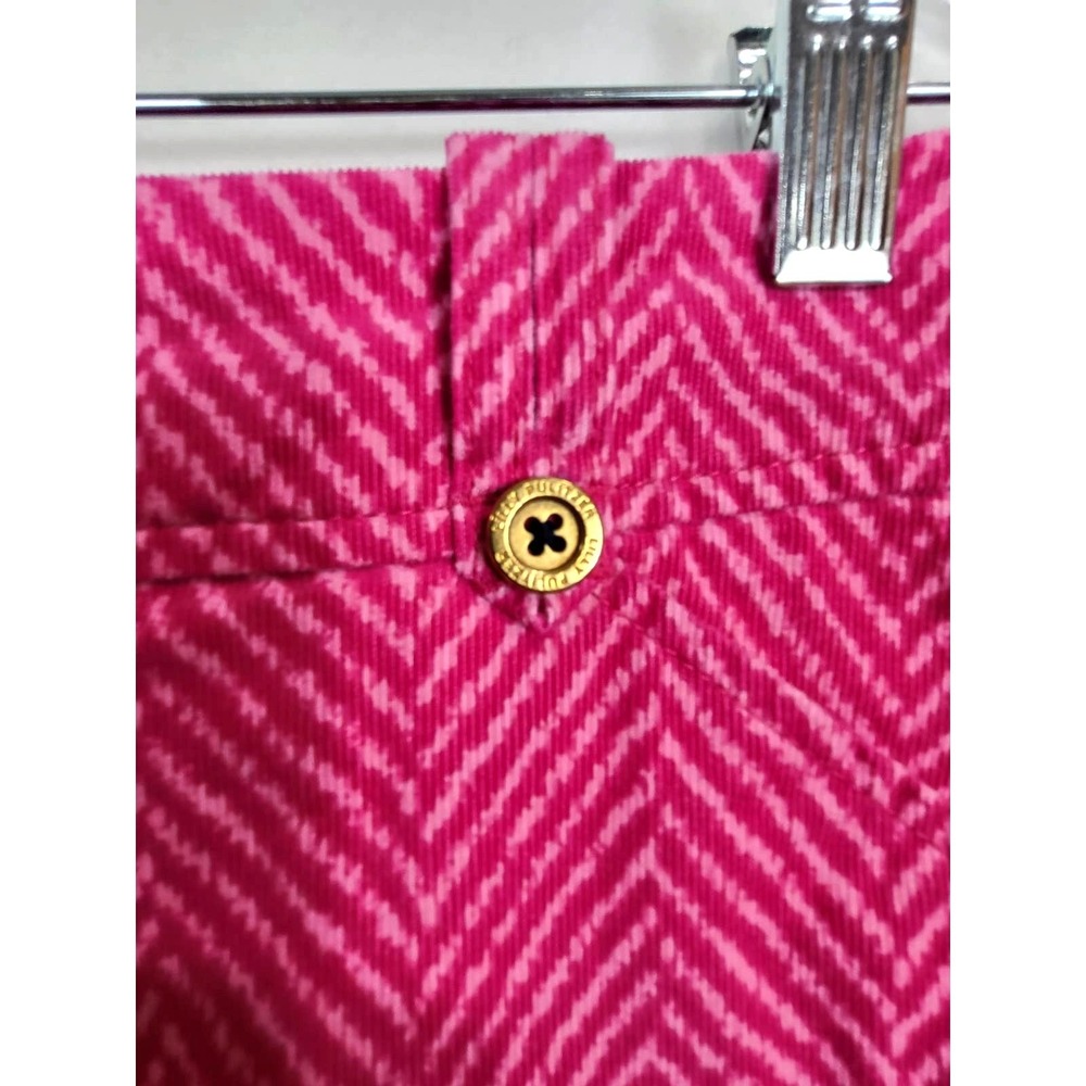 Lilly Pulitzer Hot Pink Pink Chevron Corduroy Mini Skirt Barbie Core Size 0 #500 - Picture 9 of 9